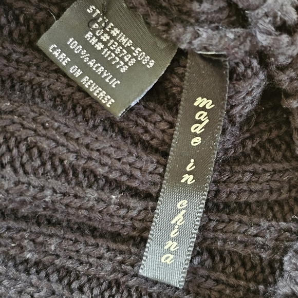 Love Stitch Net Weave Crotchet Sweater Black Size S - Picture 7 of 13